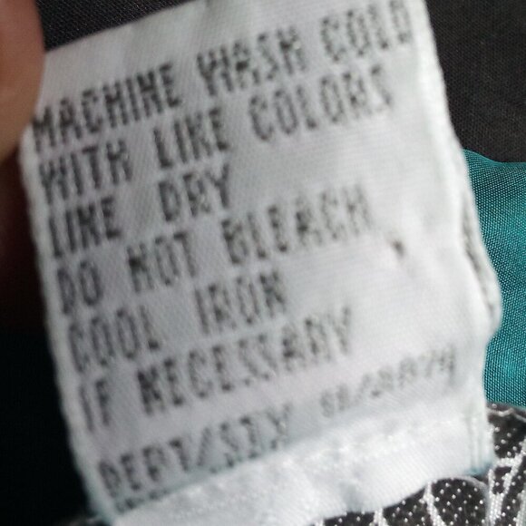 Vintage Selecca Silk Button Shirt Teal - Picture 4 of 6